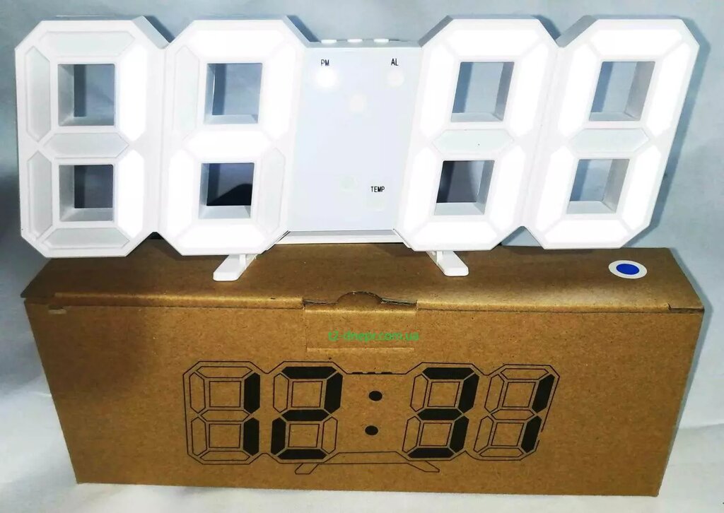 Годинник з будильником і градусником настільні VST-883 white від компанії Опт, роздріб інтернет магазин Familyshop - фото 1