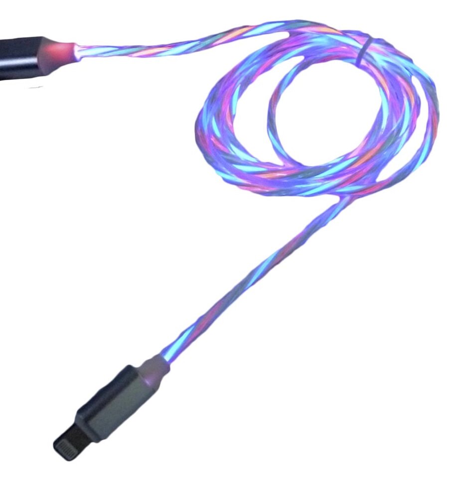 Кабель USB - lightning з підсвічуванням від компанії Опт, роздріб інтернет магазин Familyshop - фото 1