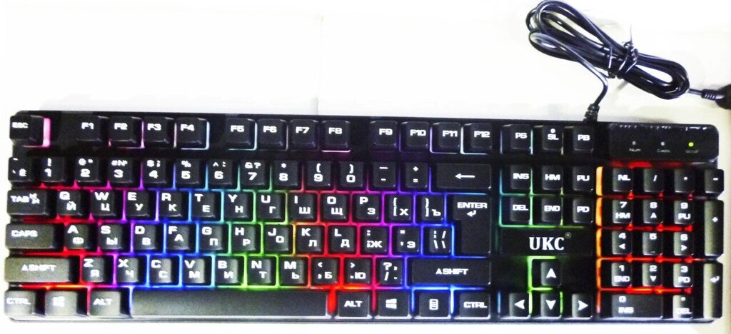 Клавіатура з підсвічуванням KR 6300 від компанії Опт, роздріб інтернет магазин Familyshop - фото 1