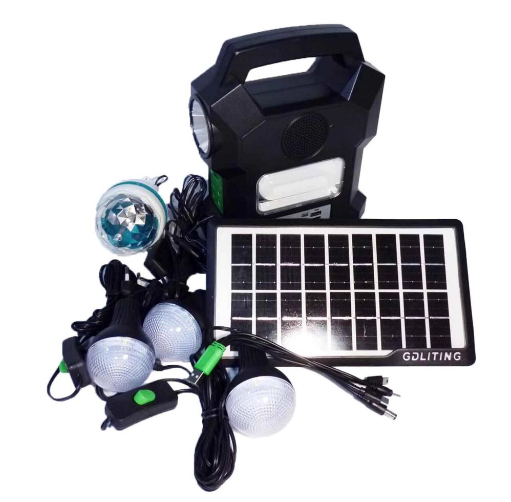 Ліхтар акумуляторний з сонячною панеллю й приймачем GD 1000A від компанії Опт, роздріб інтернет магазин Familyshop - фото 1