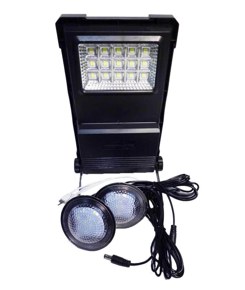 Ліхтар багатофункціональний GD-07A з 2 лампами та сонячною панеллю від компанії Опт, роздріб інтернет магазин Familyshop - фото 1