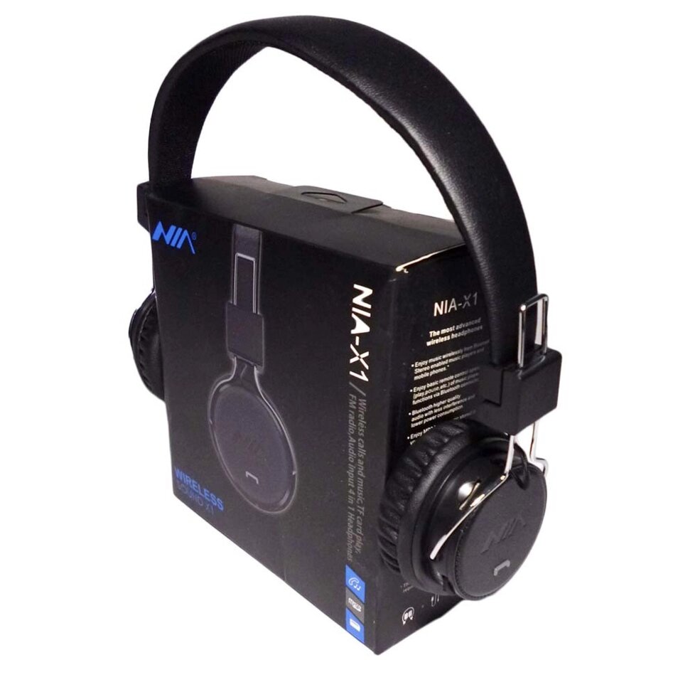Навушники бездротові NIA X1 + BT+APP+FM radio від компанії Опт, роздріб інтернет магазин Familyshop - фото 1
