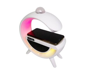 Колонка з годинником, RGB LED лампою й бездротовим зарядним пристрієм BT-3402