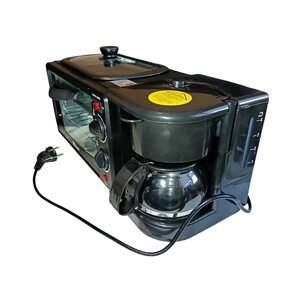 Багатофункціональна кухонна піч-гриль-кавоварка 3в1 Domotec MS 5308B