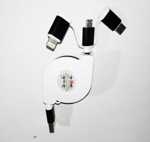 Шнур для мобільних pull push 3in1 равлик в Дніпропетровській області от компании Опт, розница интернет магазин Familyshop