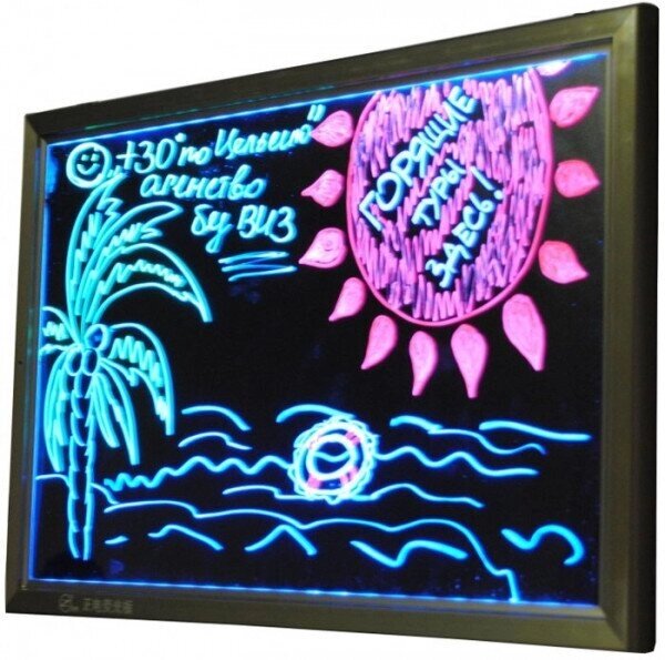 Вивіска рекламна флуоресцентна дошка 40х60 см з маркером - порівняння