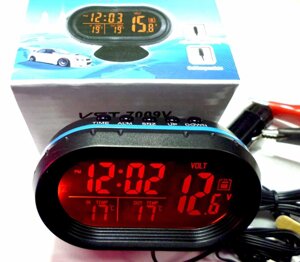 Автомобільний годинник - термометр з вольтметром VST 7009V