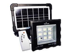Прожектор акумуляторний із сонячною панеллю CL 7355 remote