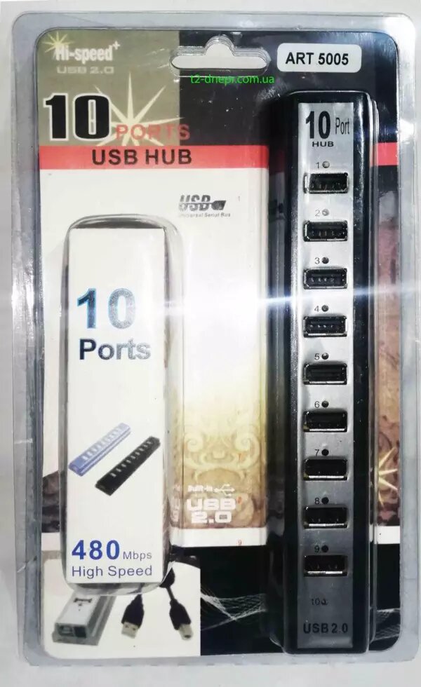 Розгалужувач USB HUB USB 10 портів 220 V від компанії Опт, роздріб інтернет магазин Familyshop - фото 1