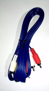 Шнур 3 RCA - 3 RCA blue