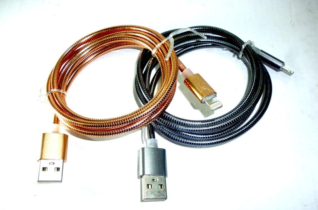 Шнур USB-IPhone USB AR 73 з металевим обплетенням від компанії Опт, роздріб інтернет магазин Familyshop - фото 1