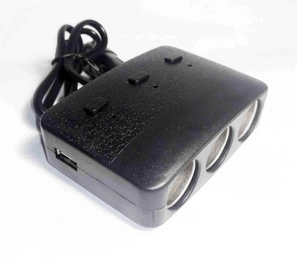 Трійник прикурювача 1635 OLESSON + 2 USB від компанії Опт, роздріб інтернет магазин Familyshop - фото 1