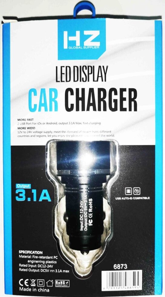 Зарядне в прикурювач CAR USB HC7 auto id 3.1 A від компанії Опт, роздріб інтернет магазин Familyshop - фото 1