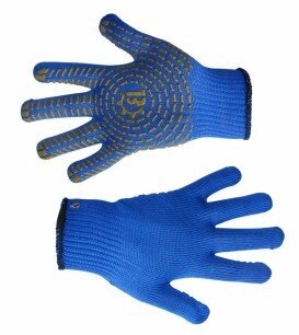Рукавички плетені сині з вкрапленням, L, (587), (Україна) від компанії Купина - фото 1