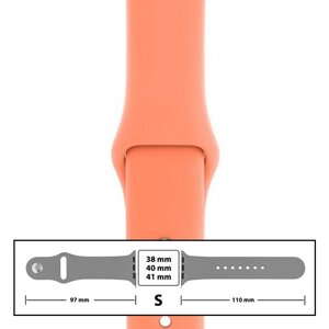 Ремінець силіконовий для Apple Watch 38/40/41 mm розмір S (44) Peach