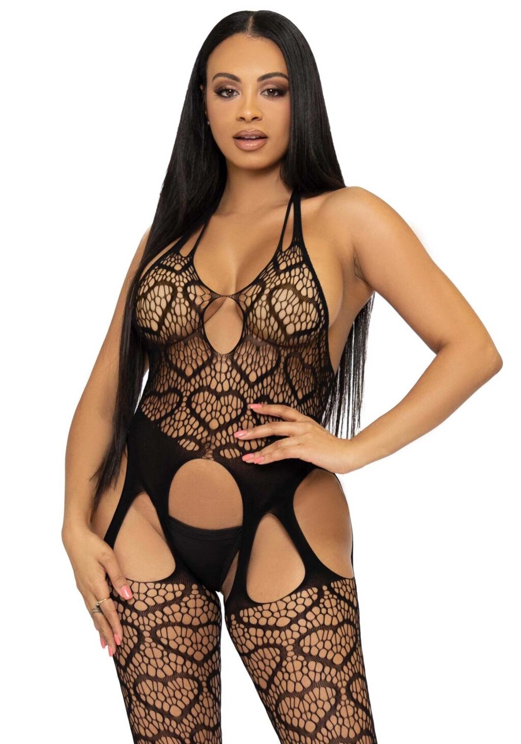 Бодістокінг з відкритим доступом Leg Avenue Net suspender bodystocking One size Black, мереживо від компанії poppersoff Попперс Київ Україна. Купити з доставкою - фото 1