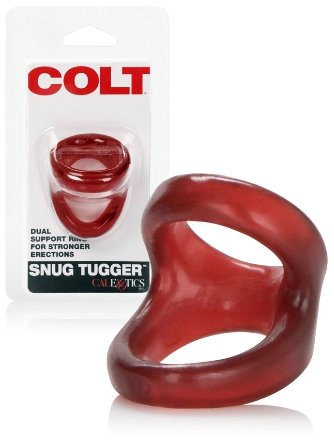 Кільце ерекційне подвійне COLT Snug Tugger Double Cockring red від компанії poppersoff Попперс Київ Україна. Купити з доставкою - фото 1