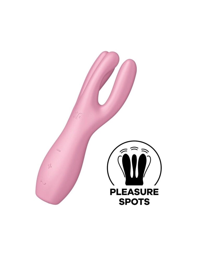 Клілічний вібратор Satisfyer Threesome 3 Pink з трьома пальцями від компанії poppersoff Попперс Київ Україна. Купити з доставкою - фото 1