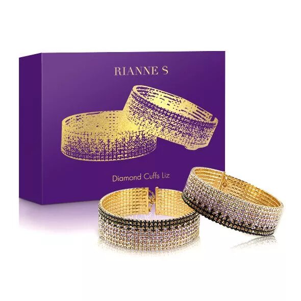 Лакшері наручники-браслети з кристалами Rianne S: Diamond Cuffs, подарункова упаковка від компанії poppersoff Попперс Київ Україна. Купити з доставкою - фото 1