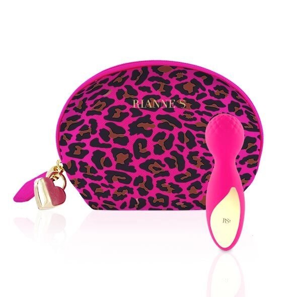 Міні-вібромасажер RIANNE S - Lovely Leopard Mini Wand Pink від компанії poppersoff Попперс Київ Україна. Купити з доставкою - фото 1