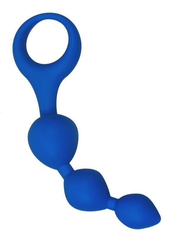 Анальні кульки Alive Triball Blue, силікон, макс. діаметр 2см - інтернет магазин