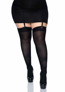 Щільні непрозорі панчохи Leg Avenue Nylon Thigh Highs Black, plus size в Києві от компании poppersoff Попперс Киев Украина. Купить с доставкой