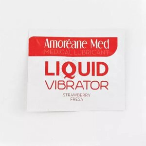 Пробник лубриканта з ефектом вібрації Amoreane Med Liquid Vibrator Strawberry (2 мл) в Києві от компании poppersoff Попперс Киев Украина. Купить с доставкой