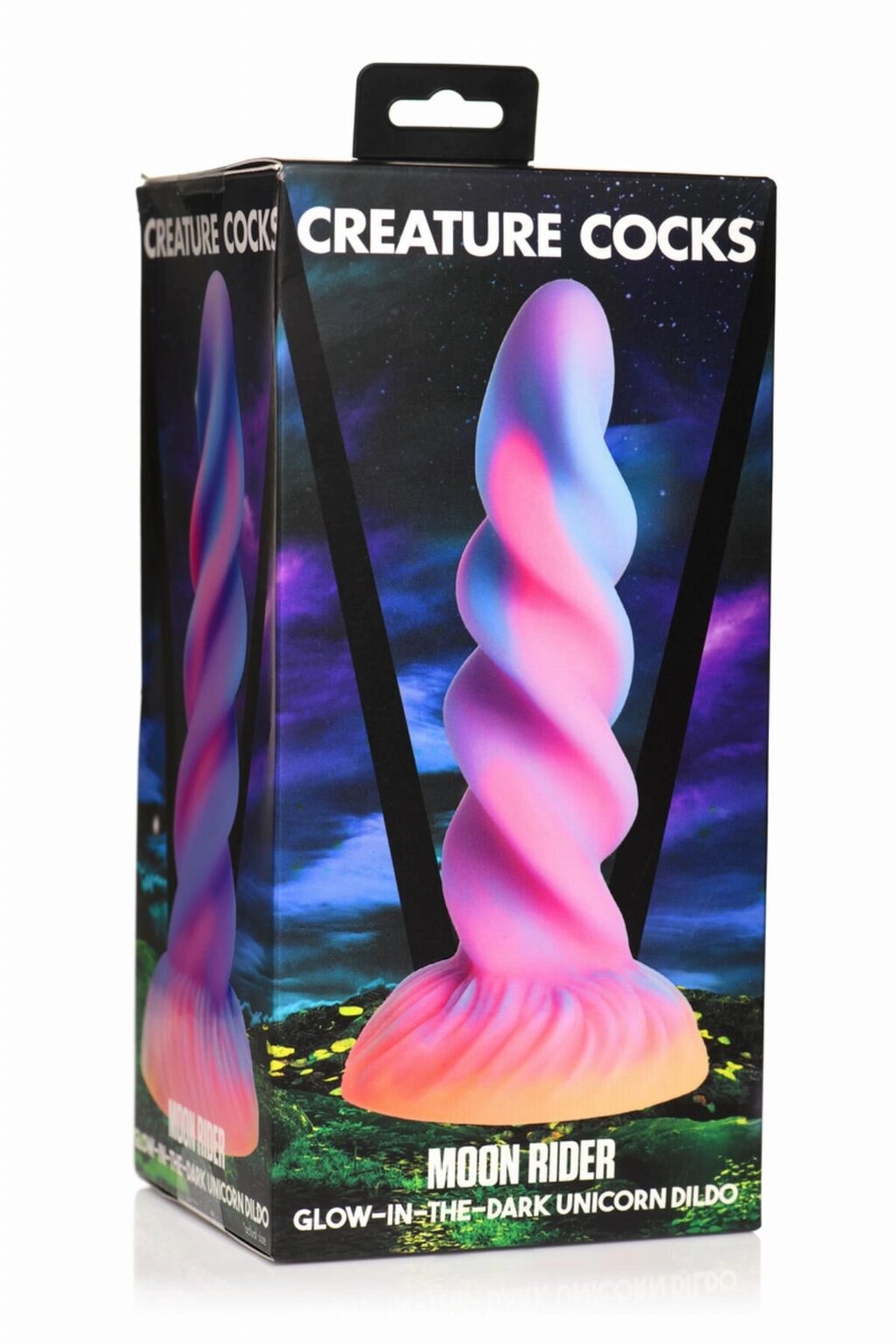 Фэнтезийный фаллоимитатор Creature Cocks Glow-in-the-Dark Unicorn Dildo, св...