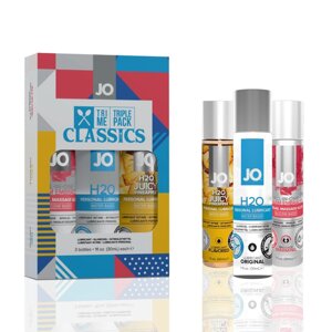 Набір System JO Tri-Me Triple Pack - Classics (3 х 30 мл) водна, силіконова і смакова мастила