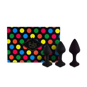 Набір силіконових анальних пробок FeelzToys - Bibi Butt Plug Set 3 pcs Black в Києві от компании poppersoff Попперс Киев Украина. Купить с доставкой