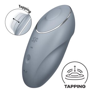 Вібростимулятор-пульсатор Satisfyer Tap & Climax 1 Bluegrey, ефект постукування пальцем, 2 мотори в Києві от компании poppersoff Попперс Киев Украина. Купить с доставкой