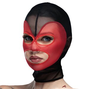 Маска серце сітка з відкритим ротом та очима Feral Feelings - Hearts Mask Black/Red в Києві от компании poppersoff Попперс Киев Украина. Купить с доставкой