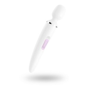 Вібромасажер Satisfyer Wand-er Woman (White / Chrome), водонепроникний, потужний, розмір XXL в Києві от компании poppersoff Попперс Киев Украина. Купить с доставкой