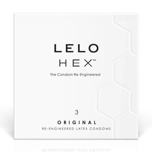 Презервативи LELO HEX Condoms Original 3 Pack, тонкі і суперміцні