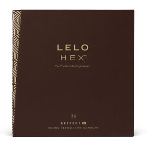 Презервативи LELO HEX Condoms Respect XL 36 Pack, тонкі і суперміцні, збільшений розмір