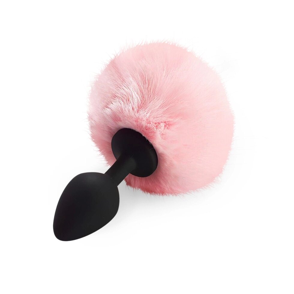 Силіконова анальна пробка М Art of Sex - Silicone Bunny Tails Butt plug Pink, діаметр 3,5 см від компанії poppersoff Попперс Київ Україна. Купити з доставкою - фото 1