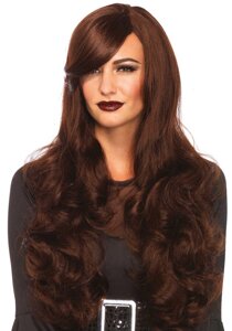 Хвиляста перука з косою чубчиком Leg Avenue Long Wavy Wig 68 см, коричнева