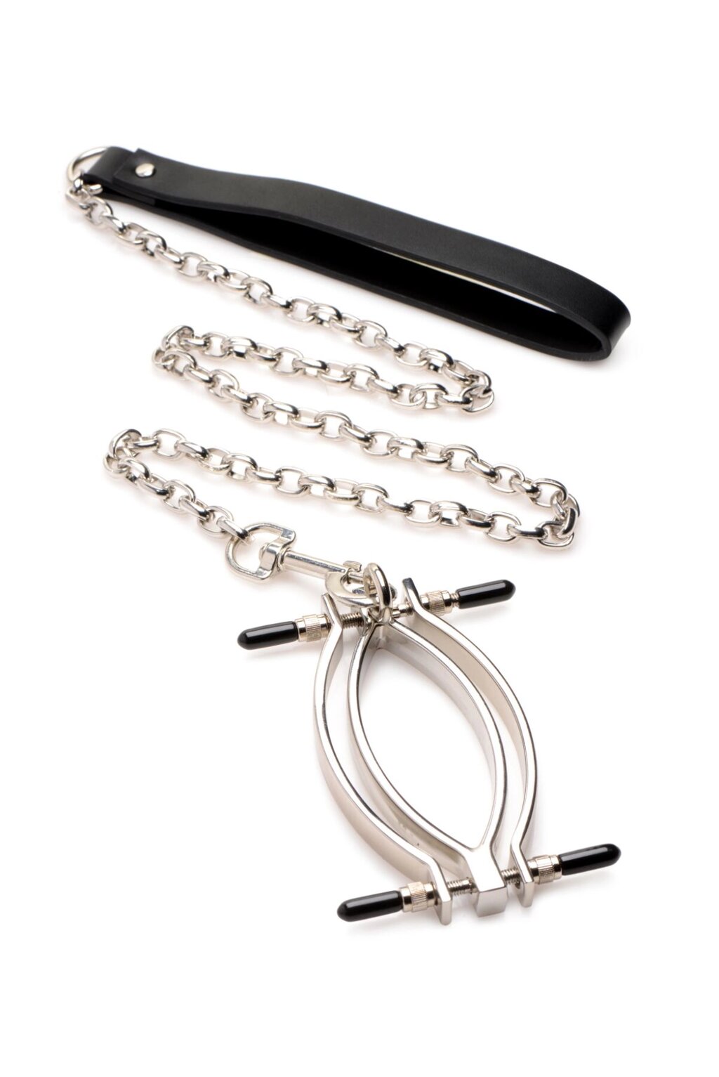 Затискач для статевих губ Master Series: Pussy Tugger Adjustable Vagina Clamp with Chain від компанії poppersoff Попперс Київ Україна. Купити з доставкою - фото 1