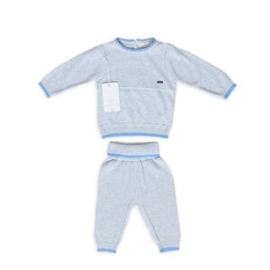 Костюм трикотажний Twins Leo Simple grey/blue, сірий, 1-3 міс