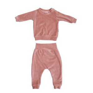 Костюм велюровий Twins (кофта та штани) 62р W-120-КВТ-62-24, powder pink, пудра