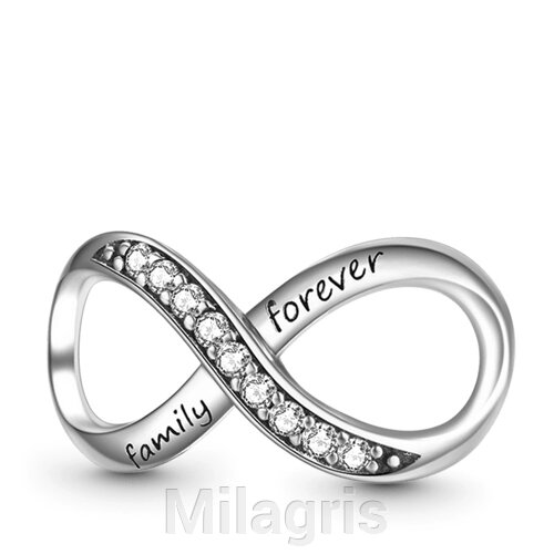 Срібна намистина - шарм на браслет Нескінченність кохання "Infinity love"