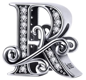 Срібна намистина - шарм на браслет Літера R "Letter R"