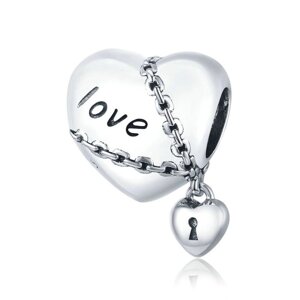 Срібна намистина - шарм на браслет Замок кохання "Love lock"