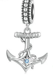 Срібна підвіска - шарм на браслет Корабельний якір "Ship anchor"