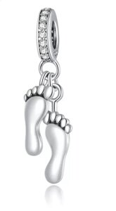 Срібна підвіска - шарм на браслетМаленькі ніжки "Little feet"