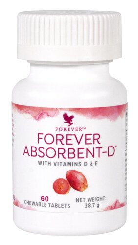 Форевер Абсорбент-D, Forever Absorbent-D with vitamins D & E, 60пігулок, США