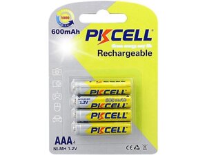 Акумулятор pkcell ni-MH AAA 600mah BL/4 (AAA600-4B)