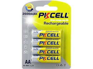 Акумулятор pkcell ni-MH RTU AA 2600mah BL/4 (AA2600-4B)