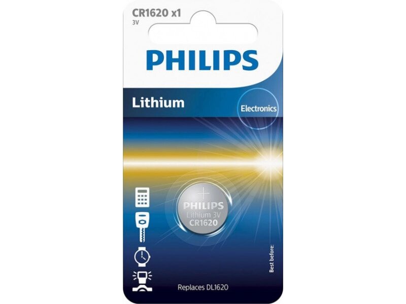 Акумулятор Philips Lithium CR 1620 BLI 1 CR1620/00B від компанії DENIKA | ІНТЕРНЕТ МАГАЗИН - фото 1