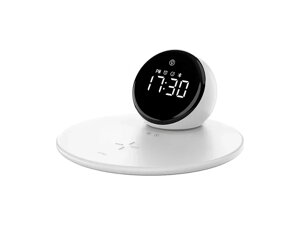 Бездротовий зарядний пристрій WiWU Night Light Wireless Charging Clock Bluetooth Speaker White (Wi-W017)